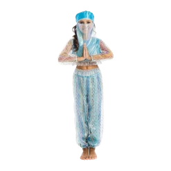 5 O'Reet Magical Harem Jasmine Princess Girls Blue Costume Carnival Dress-Up Play - Medium