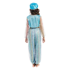 5 O'Reet Magical Harem Jasmine Princess Girls Blue Costume Carnival Dress-Up Play - Medium
