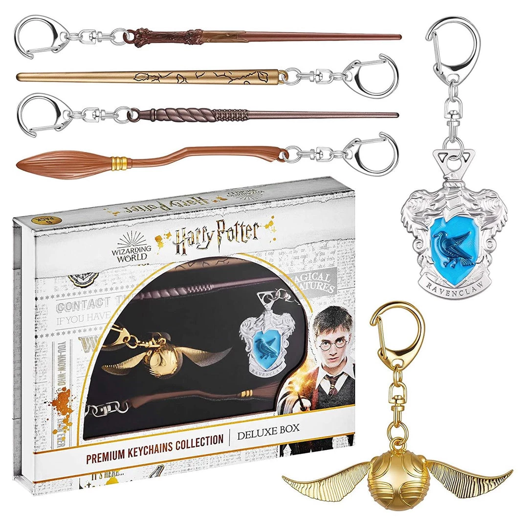 Harry Potter Wand Keychain 6pk Ravenclaw Crest Golden Snitch Nimbus 2000 Luna PMI International 3 Harry Potter Wand Keychain 6pk Ravenclaw Crest Golden Snitch Nimbus 2000 Luna PMI International