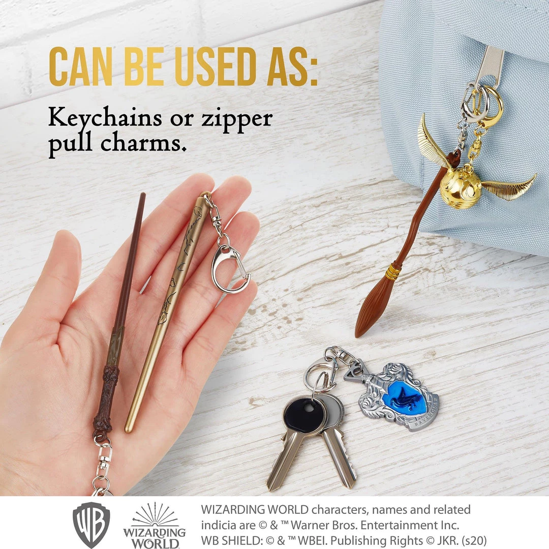 Harry Potter Wand Keychain 6pk Ravenclaw Crest Golden Snitch Nimbus 2000 Luna PMI International 5 Harry Potter Wand Keychain 6pk Ravenclaw Crest Golden Snitch Nimbus 2000 Luna PMI International