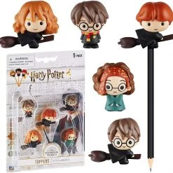Harry Potter Pencil Toppers 5pk Characters On Broom Party Favor Figures PMI International Action Figures