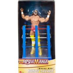Mattel Wrestlemania III Randy Savage Action Figure WWF WWE Macho Man Ring Cart Action Figures