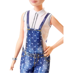 Mattel Barbie Fashionistas Girl Doll Petite Green Mohawk Denim Overalls Figure 14 Mattel Barbie Fashionistas Girl Doll Petite Green Mohawk Denim Overalls Figure