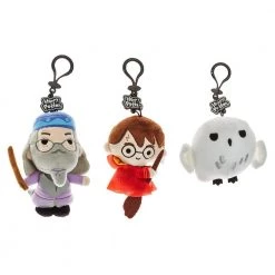 Harry Potter Plush Keychain 3pk Dumbledore Hedwig Hogwarts Zipper Pull Set PMI International