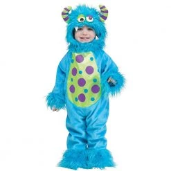 Fuzzy Lil Blue Monster Baby Size 6-12 MO Jumpsuit Costume Outfit Fun World