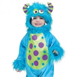Fuzzy Lil Blue Monster Baby Size 6-12 MO Jumpsuit Costume Outfit Fun World