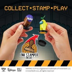 Among Us Crewmates Stampers 8pk Lime Ghost Brown Fortegreen Assorted Figure Box PMI International
