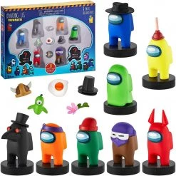 Among Us Crewmates Stampers 8pk Lime Ghost Brown Fortegreen Assorted Figure Box PMI International