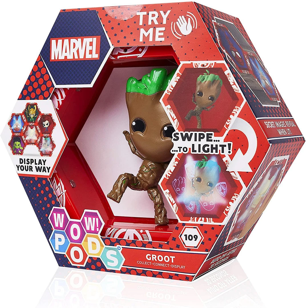 WOW Pods Marvel Avengers Groot Swipe Light-Up Connect Figure Collectible Action Figures 3 WOW Pods Marvel Avengers Groot Swipe Light-Up Connect Figure Collectible Action Figures