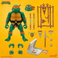 Action Figures Teenage Mutant Ninja Turtles Ultimates Michelangelo Wave 3 TMNT Figure Nunchucks Super7