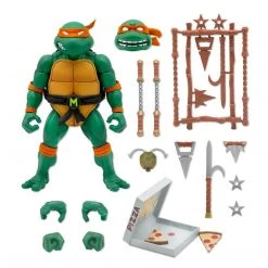 Action Figures Teenage Mutant Ninja Turtles Ultimates Michelangelo Wave 3 TMNT Figure Nunchucks Super7