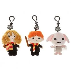 Harry Potter Plush Keychain 3pk Hermione Weasley Dobby Zipper Pull Set PMI International