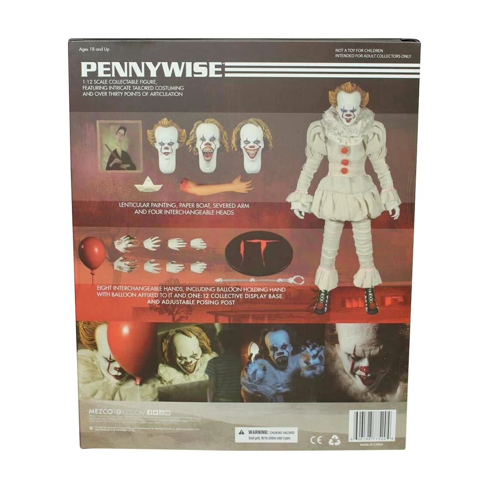 Mezco 12 Pennywise IT Movie 2017 Collectible Figure 5 Mezco 12 Pennywise IT Movie 2017 Collectible Figure