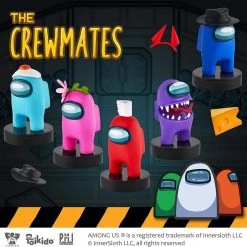 Among Us Crewmates Stampers 5pk Purple Impostor Cyan Red Blue Game Figure Set PMI International Action Figures