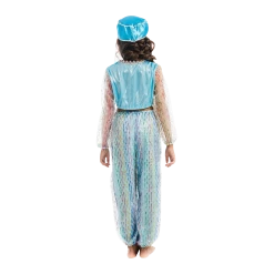 5 O'Reet Costumes Magical Harem Jasmine Princess Girls Blue Costume Carnival Dress-Up Play - Small