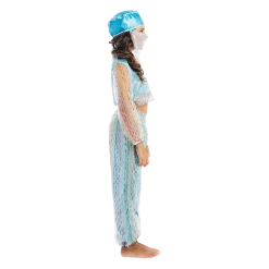 5 O'Reet Costumes Magical Harem Jasmine Princess Girls Blue Costume Carnival Dress-Up Play - Small