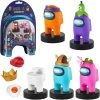 Among Us Crewmates Stampers 5pk White Half Orange Cyan Pink Purple Game Figure Set PMI International Action Figures