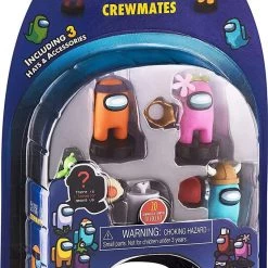 Among Us Crewmates Stampers 5pk White Half Orange Cyan Pink Purple Game Figure Set PMI International Action Figures