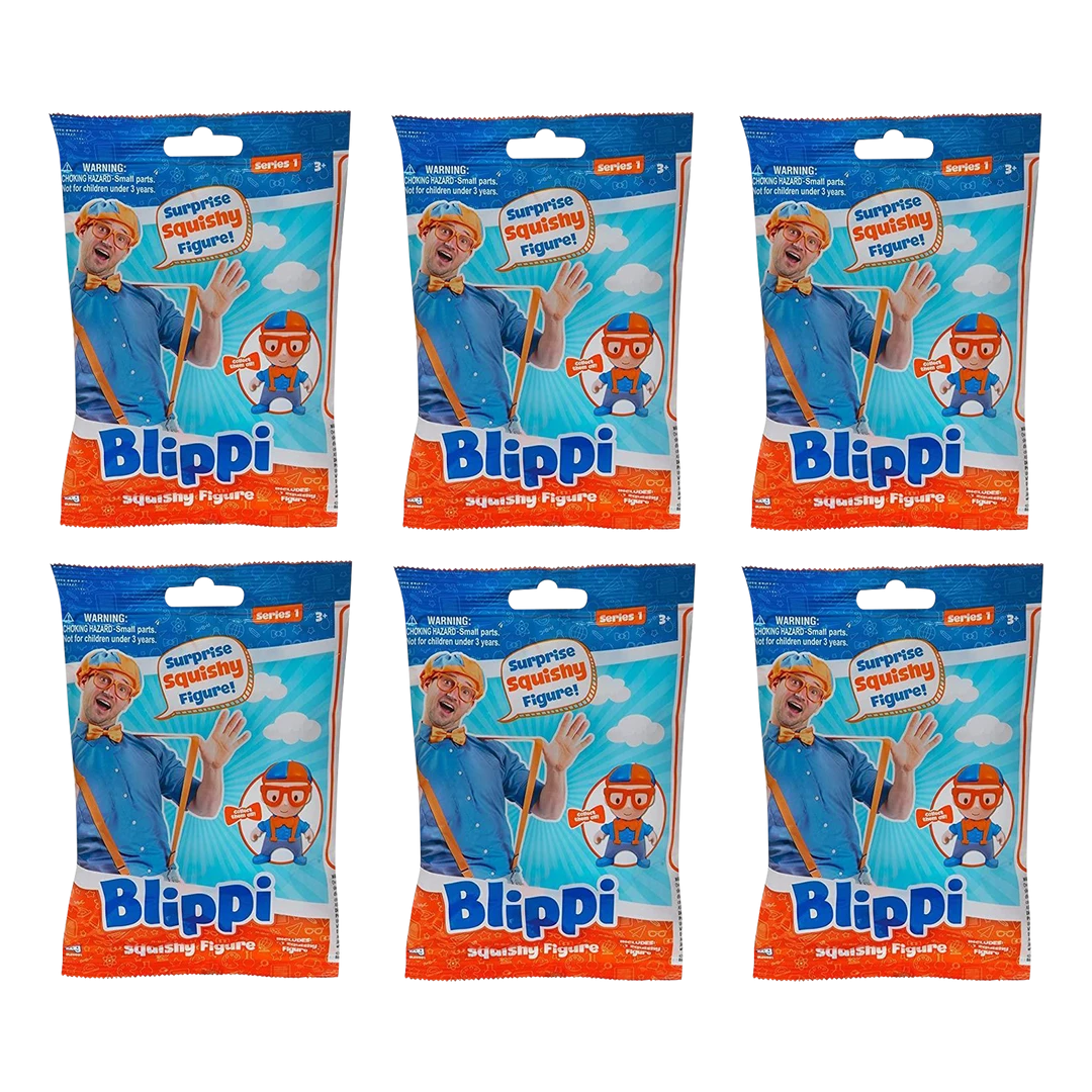 UCC Action Figures Blippi Squishy Figure 6-Pack Series 1 Random Bundle 3 UCC Action Figures Blippi Squishy Figure 6-Pack Series 1 Random Bundle