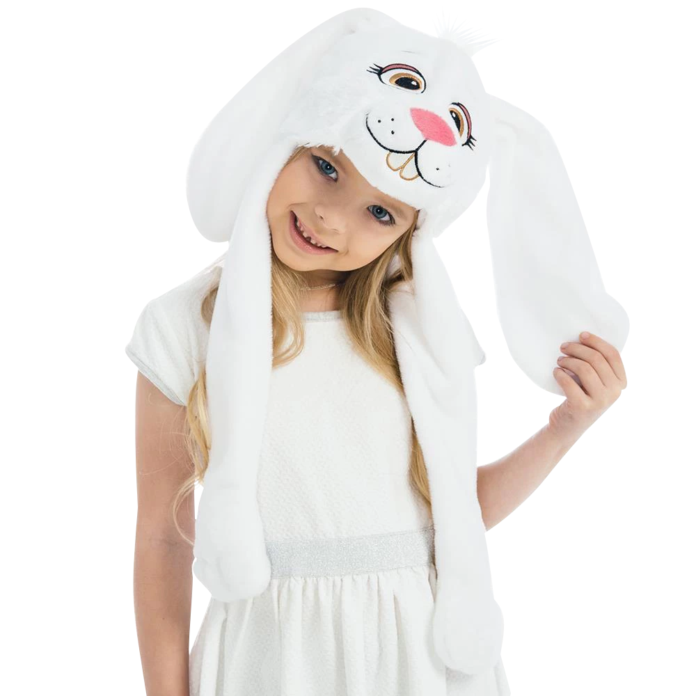 5 O'Reet White Bunny Plush Headpiece Kids Dress-Up Play Accessory Hat Animal 3 5 O'Reet White Bunny Plush Headpiece Kids Dress-Up Play Accessory Hat Animal