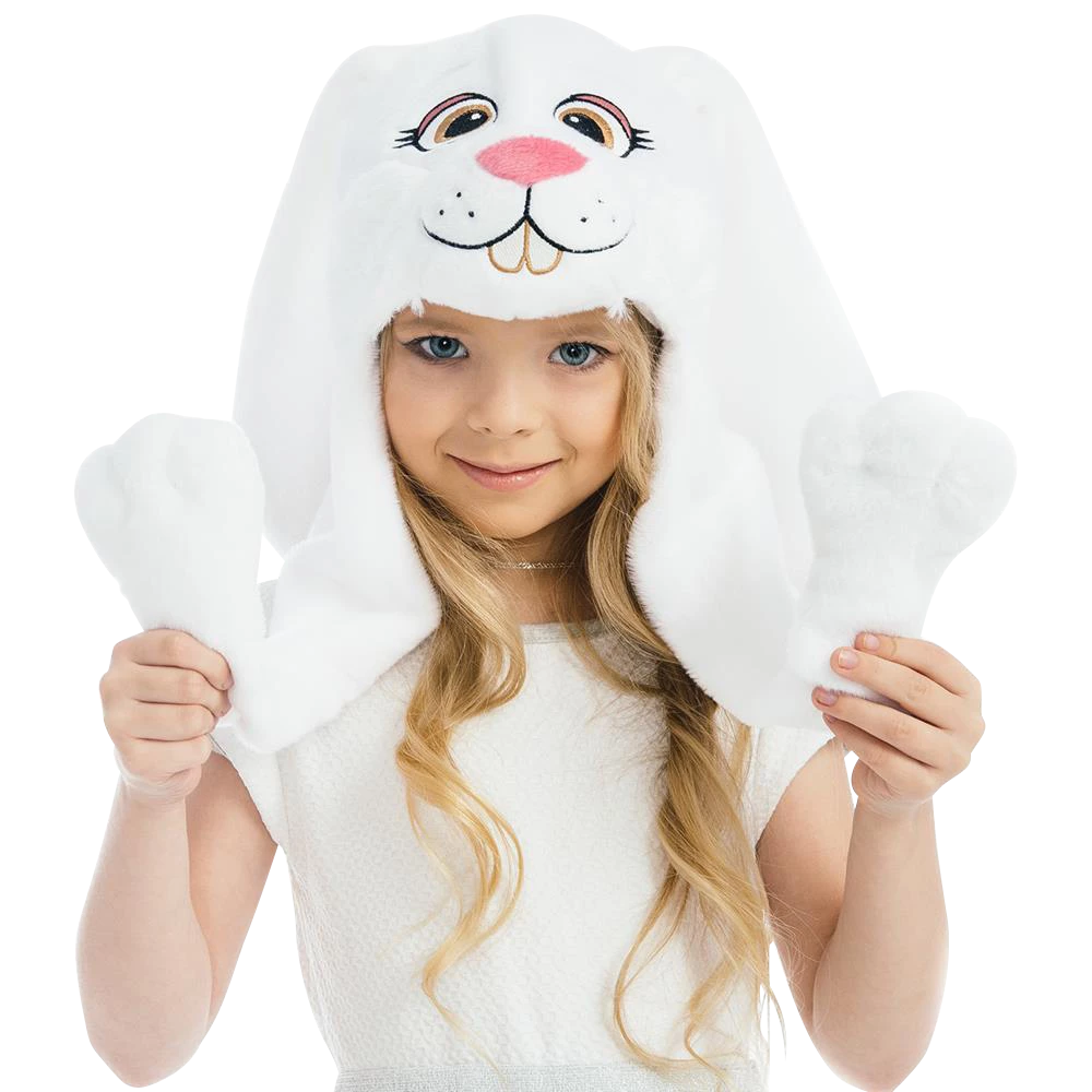 5 O'Reet White Bunny Plush Headpiece Kids Dress-Up Play Accessory Hat Animal 5 5 O'Reet White Bunny Plush Headpiece Kids Dress-Up Play Accessory Hat Animal