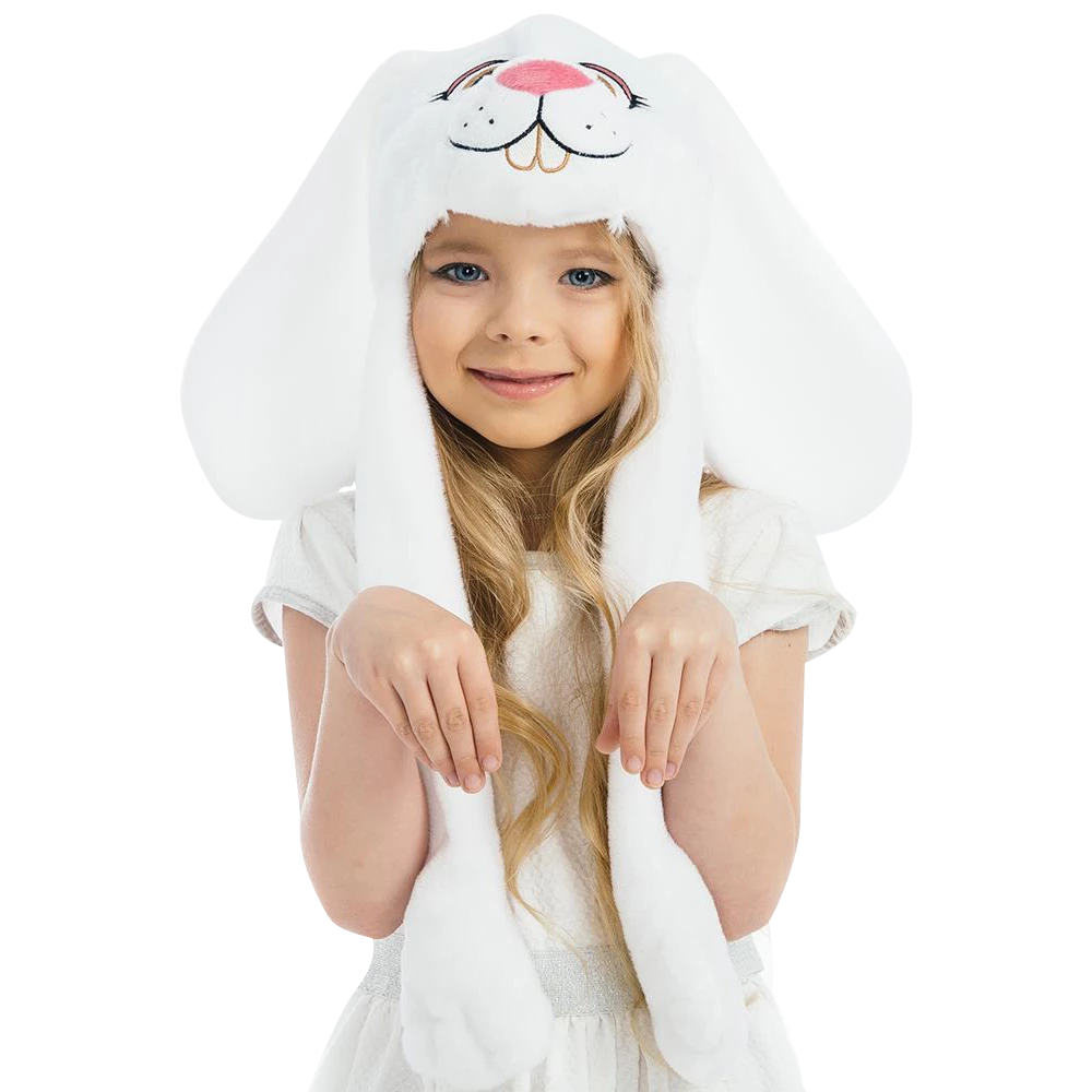 5 O'Reet White Bunny Plush Headpiece Kids Dress-Up Play Accessory Hat Animal 9 5 O'Reet White Bunny Plush Headpiece Kids Dress-Up Play Accessory Hat Animal