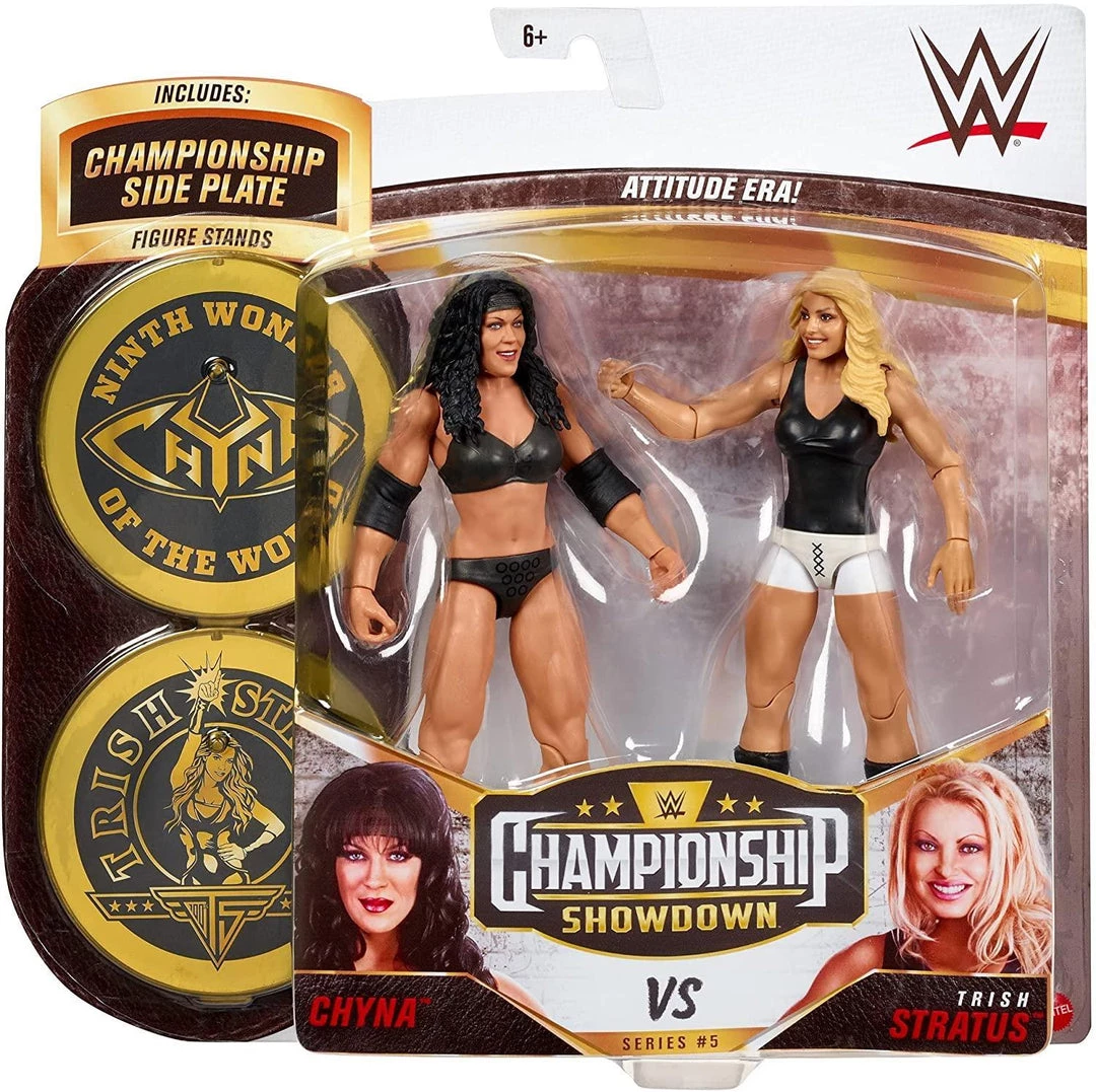 WWE Chyna Vs Trish Stratus Championship Showdown Side Plate Wrestling Figures Mattel Action Figures 3 WWE Chyna Vs Trish Stratus Championship Showdown Side Plate Wrestling Figures Mattel Action Figures