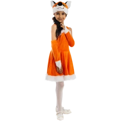 5 O'Reet Foxy Fox Dress Plush Girls Costume Carnival Dress-Up Play - X-Small Costumes