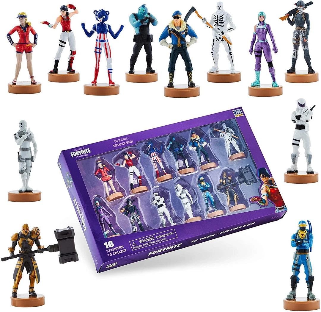 Action Figures Fortnite Popular Character Stampers 12pk Deluxe Box Cake Toppers Toy Battle Figures PMI International 4 Action Figures Fortnite Popular Character Stampers 12pk Deluxe Box Cake Toppers Toy Battle Figures PMI International
