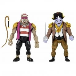 Action Figures TMNT Turtles In Time Pirate Rocksteady & Bebop 2pk Retro Game Figure Set NECA