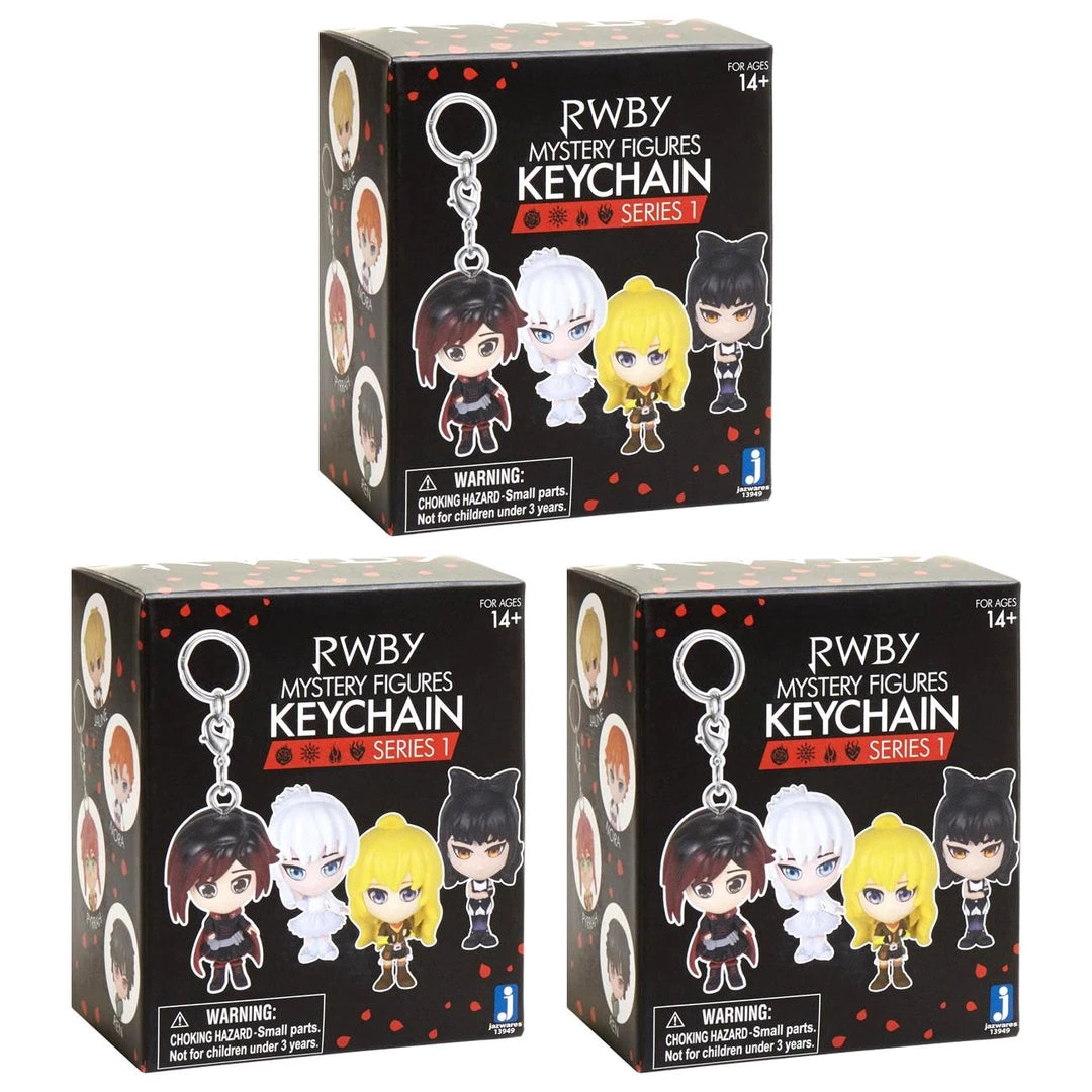 RWBY Key Chain Mystery Figures 3pack Series 1 Anime Surprise Box Set Jazwares Action Figures 3 RWBY Key Chain Mystery Figures 3pack Series 1 Anime Surprise Box Set Jazwares Action Figures
