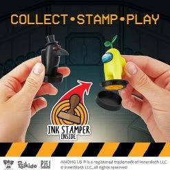Among Us Crewmates Stampers 8pk Cyan Blue Green Black Assorted Figure Box PMI International Action Figures