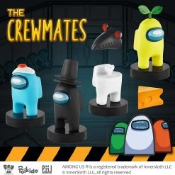 Among Us Crewmates Stampers 8pk Cyan Blue Green Black Assorted Figure Box PMI International Action Figures