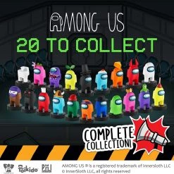 Among Us Crewmates Stampers 8pk Cyan Blue Green Black Assorted Figure Box PMI International Action Figures