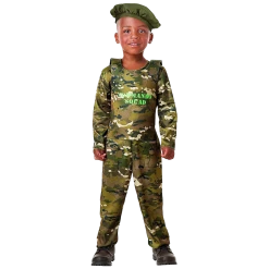 Seasons Military Army Commando Boys Soldier Strong Camo Costume Jumpsuit 2-4T - 2T/4T