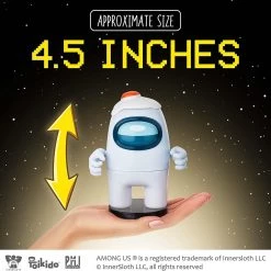 Among Us White Crewmate Ink Stamper Egg Plunger Hat 5" Figure Party Favor PMI International 17 Among Us White Crewmate Ink Stamper Egg Plunger Hat 5