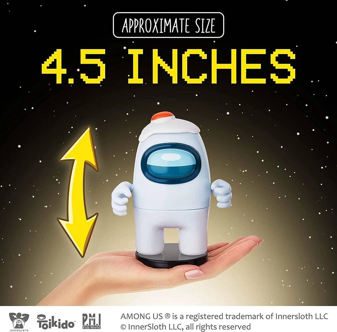 Among Us White Crewmate Ink Stamper Egg Plunger Hat 5" Figure Party Favor PMI International 10 Among Us White Crewmate Ink Stamper Egg Plunger Hat 5" Figure Party Favor PMI International