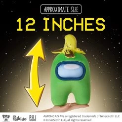 Plush Toys Among Us Lime Green Banana Peeled Hat 12" Plush Crewmate Buddy Toy PMI International 13 Plush Toys Among Us Lime Green Banana Peeled Hat 12