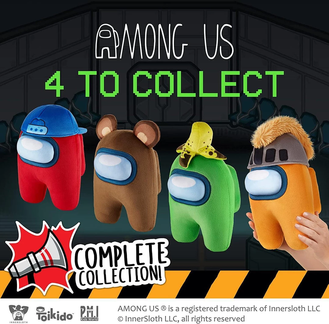 Plush Toys Among Us Lime Green Banana Peeled Hat 12" Plush Crewmate Buddy Toy PMI International 9 Plush Toys Among Us Lime Green Banana Peeled Hat 12" Plush Crewmate Buddy Toy PMI International