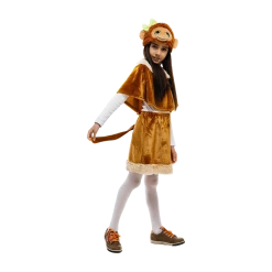 5 O'Reet Monkey Jungle Animal Girls Plush Costume Dress-Up Play Kids - X-Small