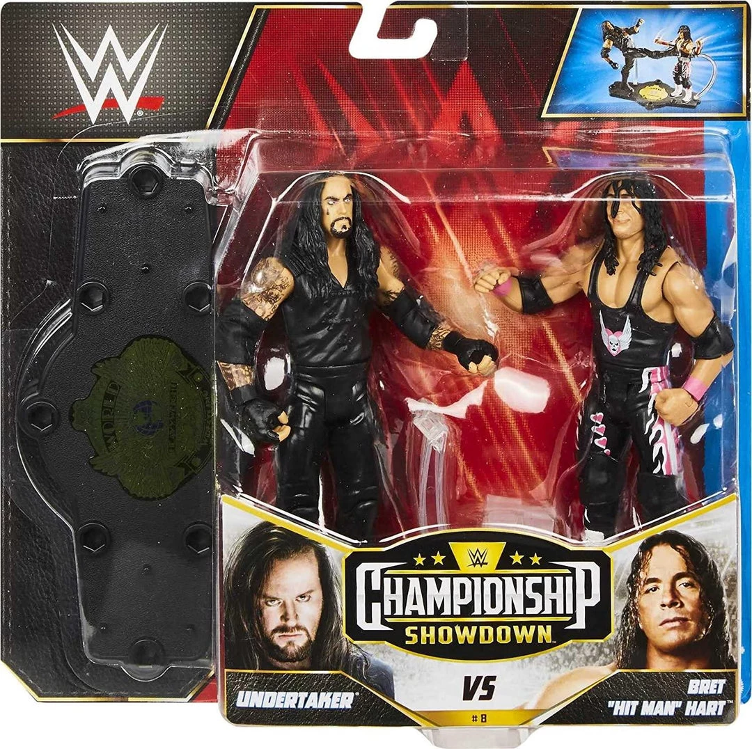 Wrestling WWE Undertaker Vs Bret Hit Man Hart Championship Showdown 90s Wrestlers Mattel 4 Wrestling WWE Undertaker Vs Bret Hit Man Hart Championship Showdown 90s Wrestlers Mattel