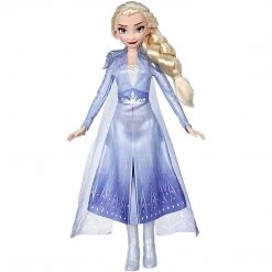 Disney Frozen 2 Elsa Fashion Doll Blonde Braid Ice Princess Blue Dress Hasbro