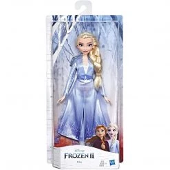 Disney Frozen 2 Elsa Fashion Doll Blonde Braid Ice Princess Blue Dress Hasbro