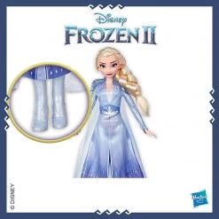 Disney Frozen 2 Elsa Fashion Doll Blonde Braid Ice Princess Blue Dress Hasbro