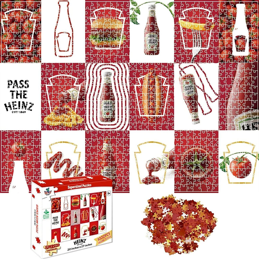 Heinz Ketchup 1000pc Jigsaw Puzzle 20"x27" Supersized Giant YWOW 3 Heinz Ketchup 1000pc Jigsaw Puzzle 20"x27" Supersized Giant YWOW