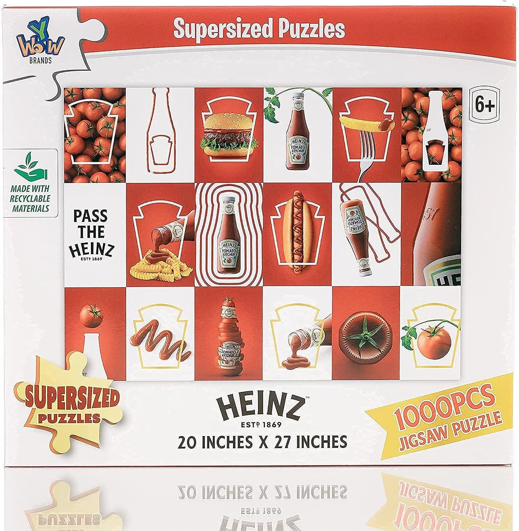 Heinz Ketchup 1000pc Jigsaw Puzzle 20"x27" Supersized Giant YWOW 4 Heinz Ketchup 1000pc Jigsaw Puzzle 20"x27" Supersized Giant YWOW
