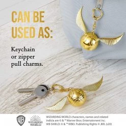 Harry Potter Golden Snitch Keychain Movable Wings For Zipper Pull Gifts Favors PMI International
