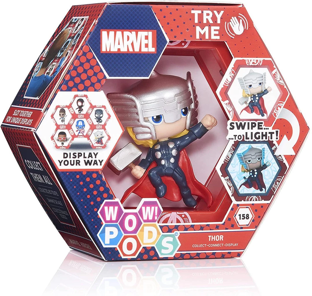 WOW Pods Marvel Avengers Thor Swipe Light-Up Collectible Figure 3 WOW Pods Marvel Avengers Thor Swipe Light-Up Collectible Figure
