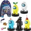 Among Us Crewmates Stampers 5pk Cyan White Yellow Black Plague Dr Game Figure Set PMI International Action Figures