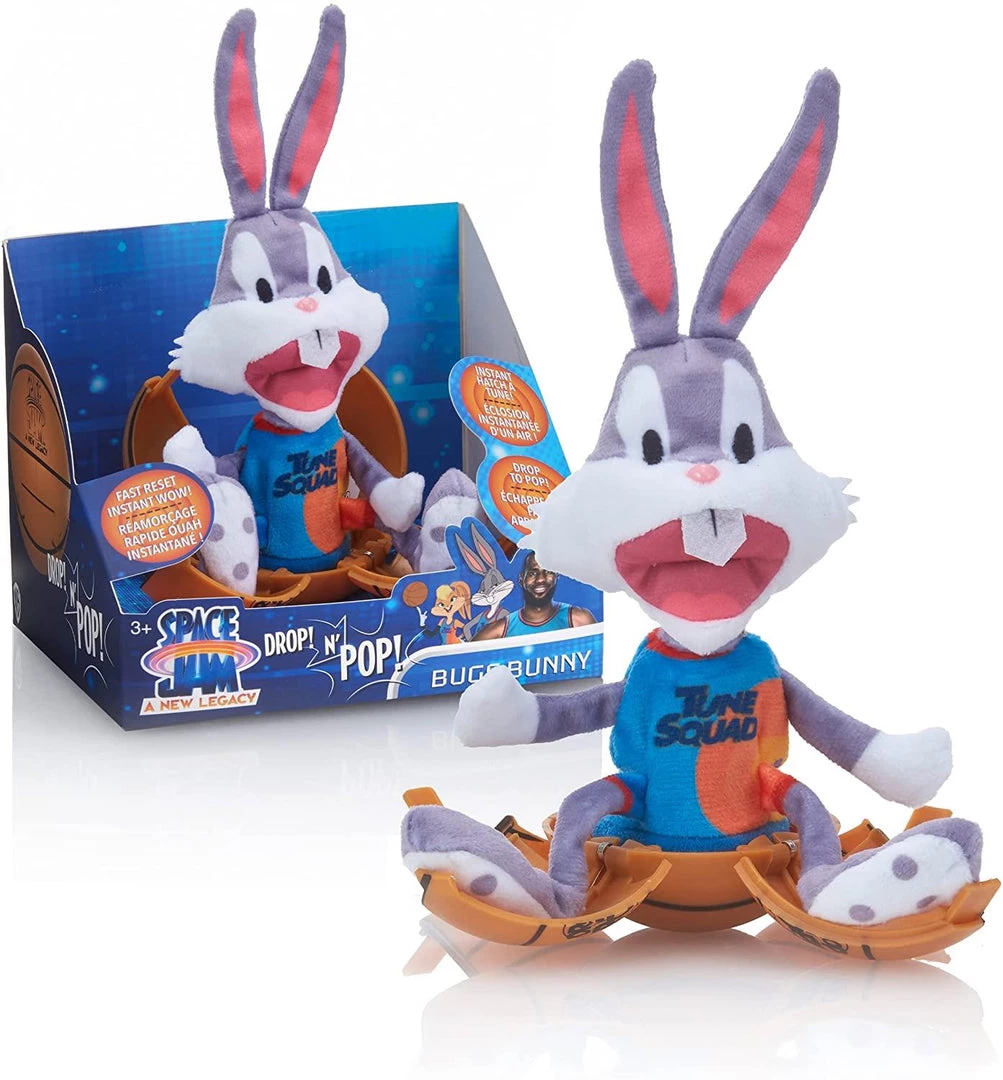 Space Jam A New Legacy: Bugs Bunny Plush Drop 'n Pop Basketball Kids Interactive Toy WOW! Stuff Plush Toys 3 Space Jam A New Legacy: Bugs Bunny Plush Drop 'n Pop Basketball Kids Interactive Toy WOW! Stuff Plush Toys